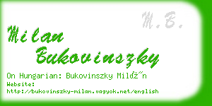 milan bukovinszky business card
